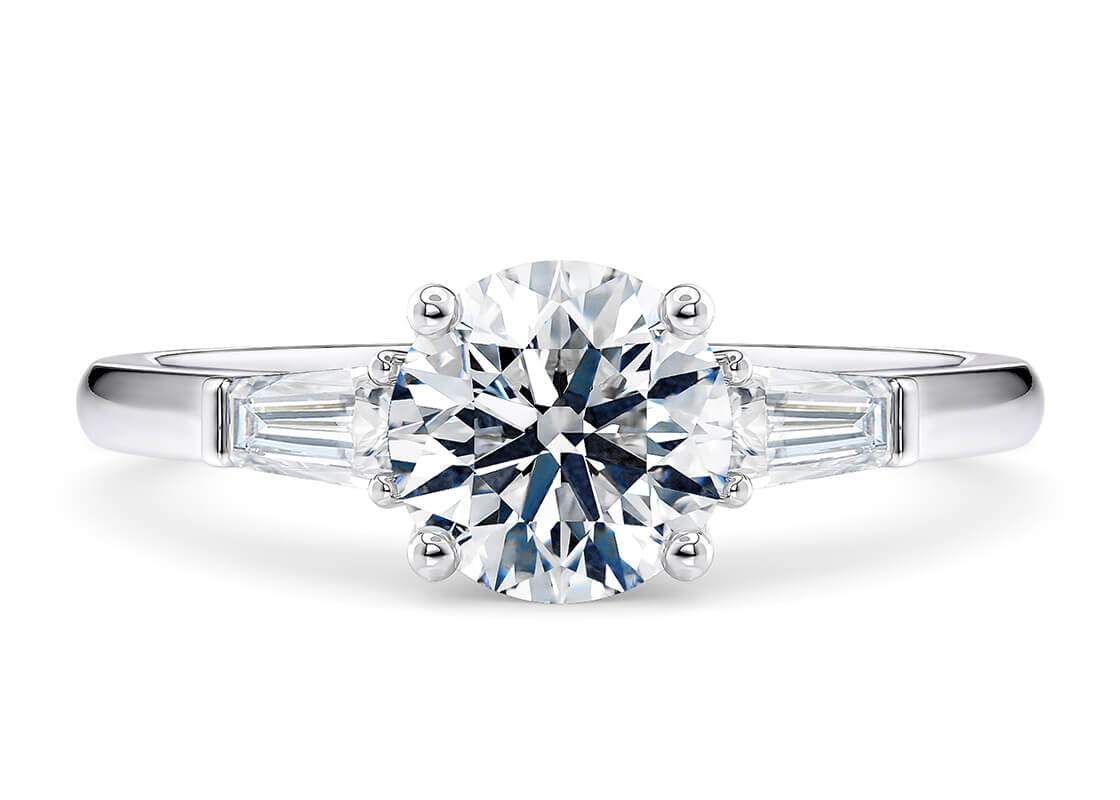 Alexandria Trilogy Platinum Round Engagement Ring