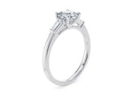 Alexandria Trilogy Platinum Cushion Engagement Ring