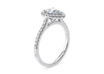 Aphrodite Halo Platinum Pear Engagement Ring