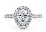 Aphrodite Halo Platinum Pear Engagement Ring