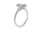 Aphrodite Halo Platinum Radiant Engagement Ring