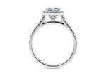 Aphrodite Halo Platinum Cushion Engagement Ring