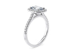 Aphrodite Halo Platinum Emerald Engagement Ring