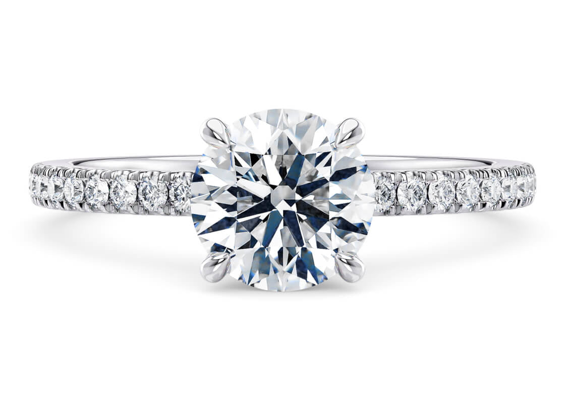 Aria Diamond Band White Gold 18k Round Engagement Ring