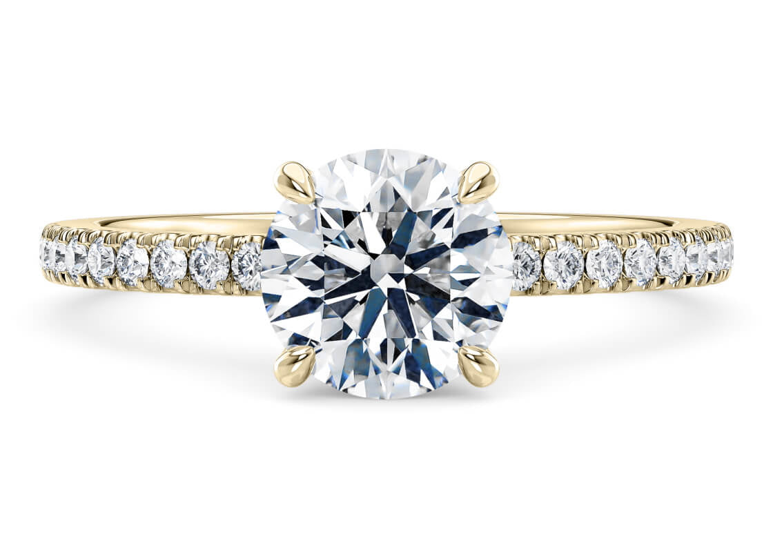 Aria Diamond Band Yellow Gold 18k Round Engagement Ring