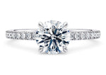 Aria Diamond Band Platinum Round Engagement Ring
