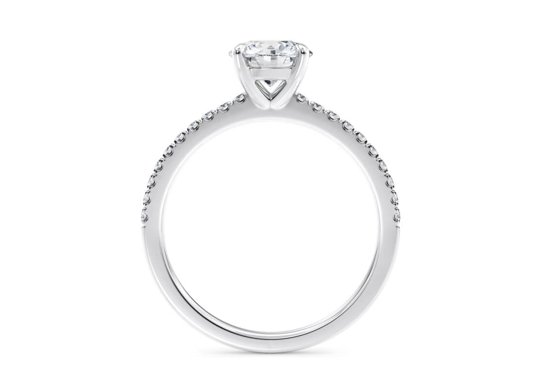 Aria Diamond Band White Gold 18k Round Engagement Ring