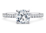 Aria Diamond Band White Gold 18k Cushion Engagement Ring