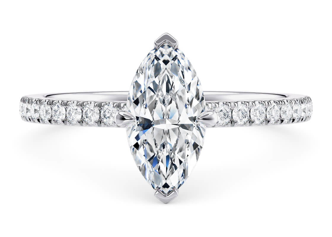 Aria Diamond Band Platinum Marquise Engagement Ring