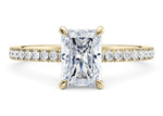Aria Diamond Band Yellow Gold 18k Radiant Engagement Ring