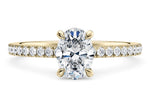 Aria Diamond Band Yellow Gold 18k Oval Engagement Ring