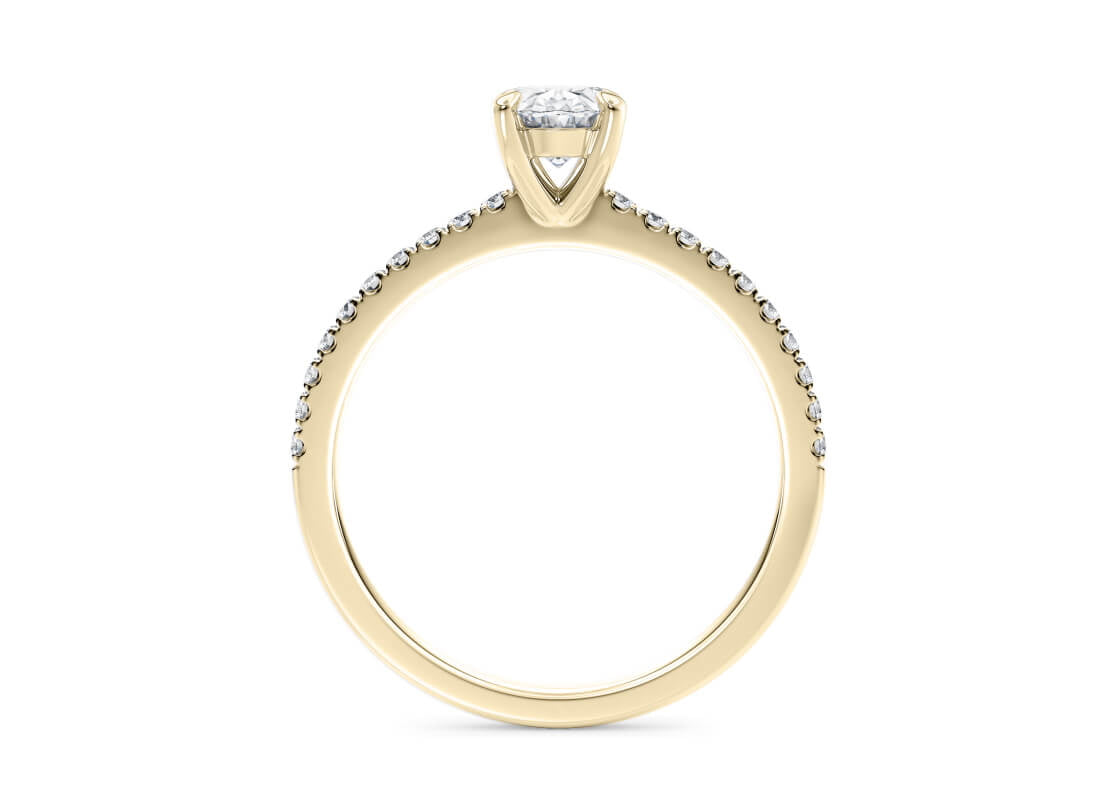 Aria Diamond Band Yellow Gold 18k Oval Engagement Ring