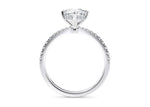 Asteria Compass Diamond Band Platinum Round Engagement Ring