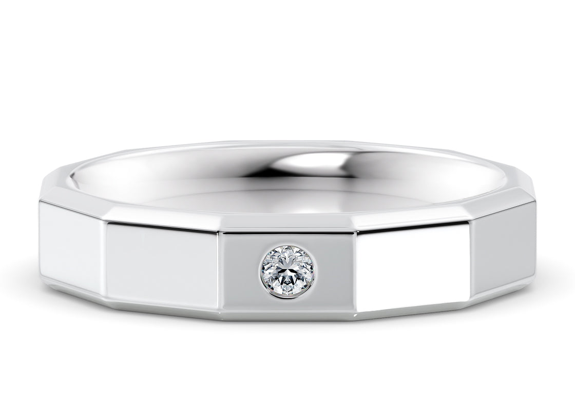 Atlas White Gold 18k Wedding Band