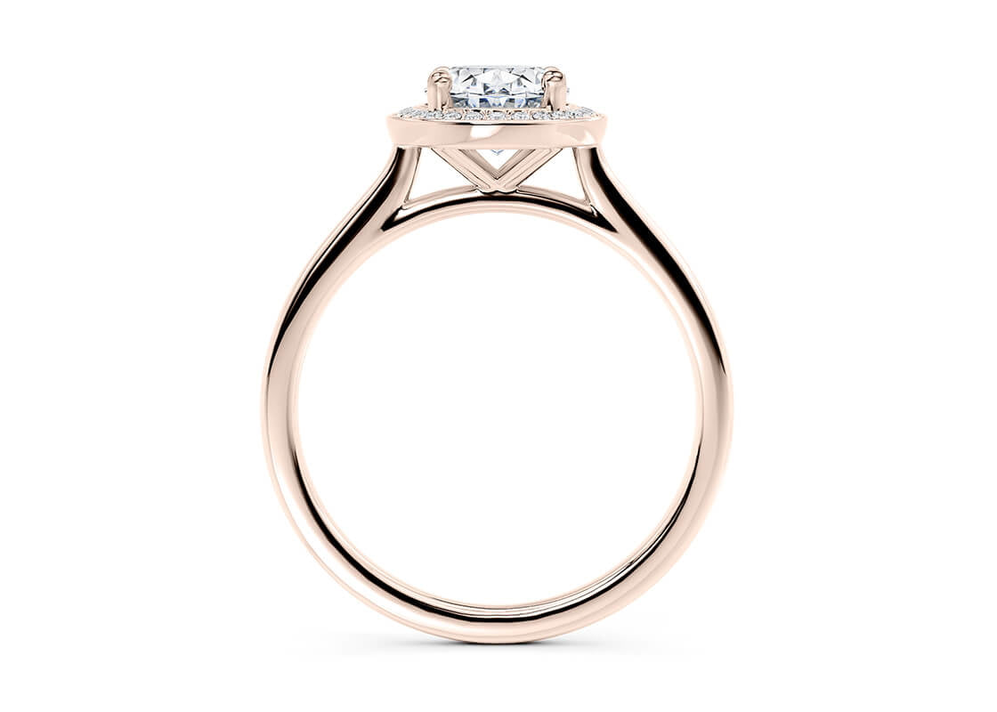 Minerva Halo Rose Gold 18k Oval Engagement Ring