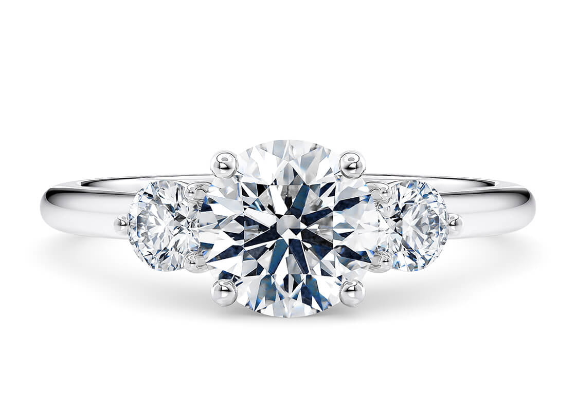 Valencia Trilogy Platinum Round Engagement Ring