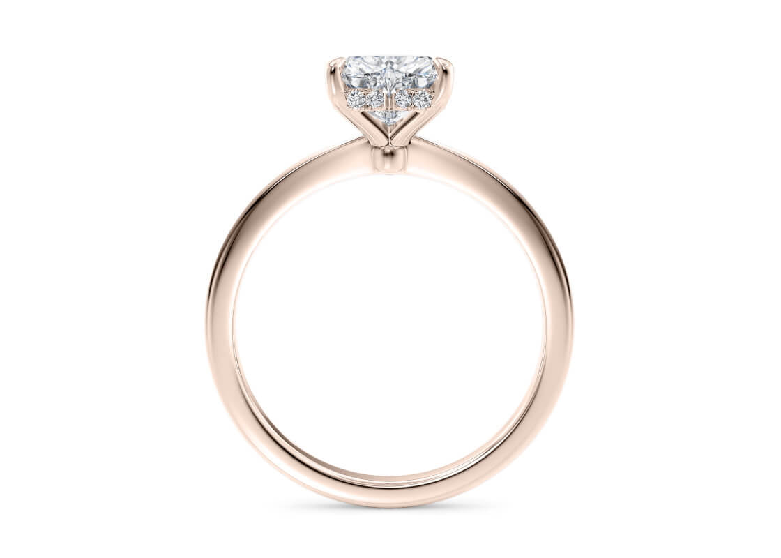 Starlight Solitaire Rose Gold 18k Heart Engagement Ring