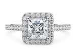 Aphrodite Halo Platinum Princess Engagement Ring