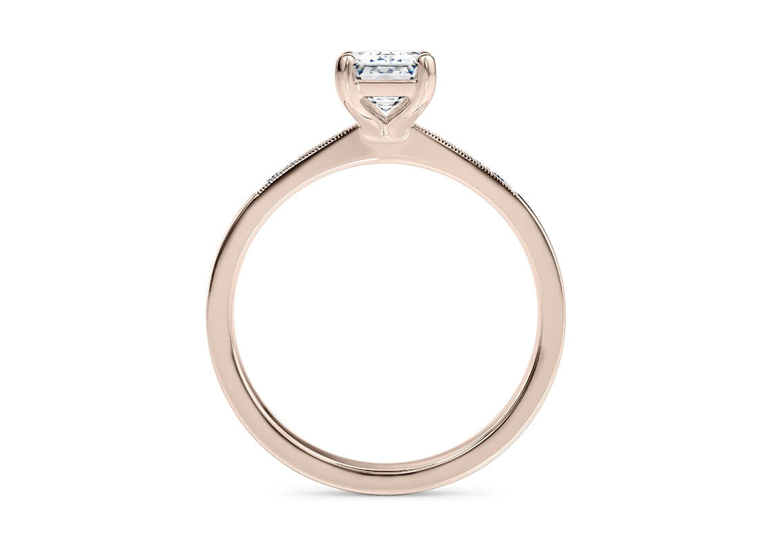 Delicacy Vintage Rose Gold 18k Emerald Engagement Ring