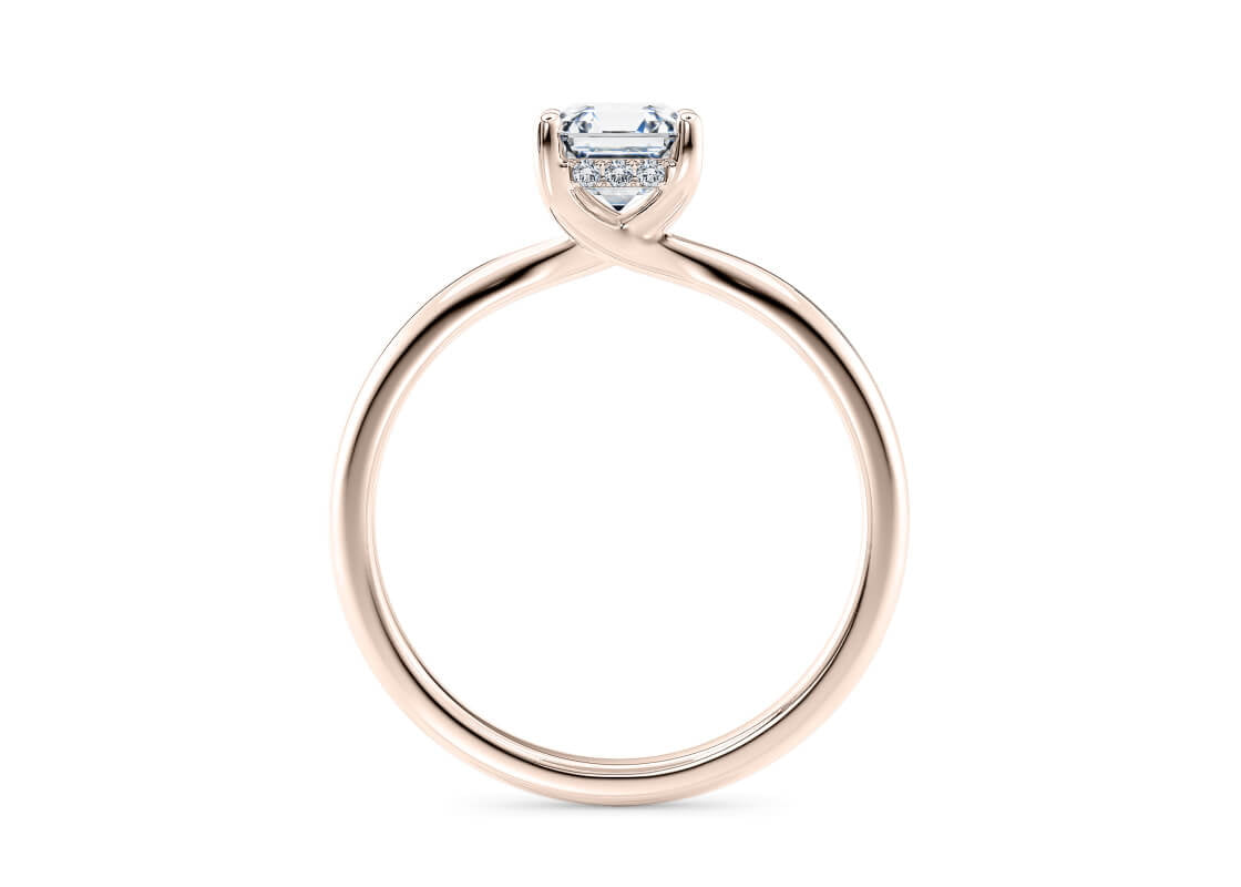 Paloma Solitaire Rose Gold 18k Asscher Engagement Ring