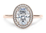 Minerva Halo Rose Gold 18k Oval Engagement Ring