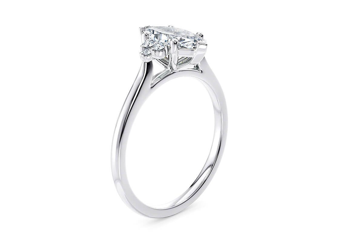 Rosa Vintage Platinum Marquise Engagement Ring