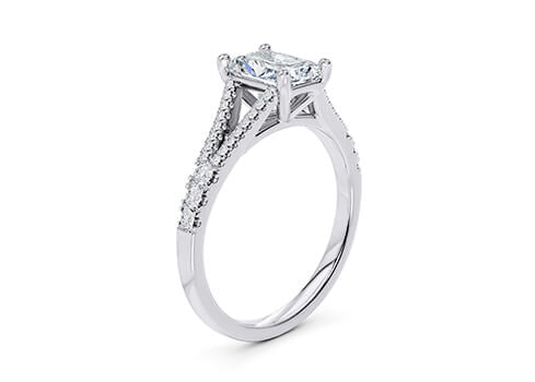 Oxford Diamond Band Platinum Radiant Engagement Ring