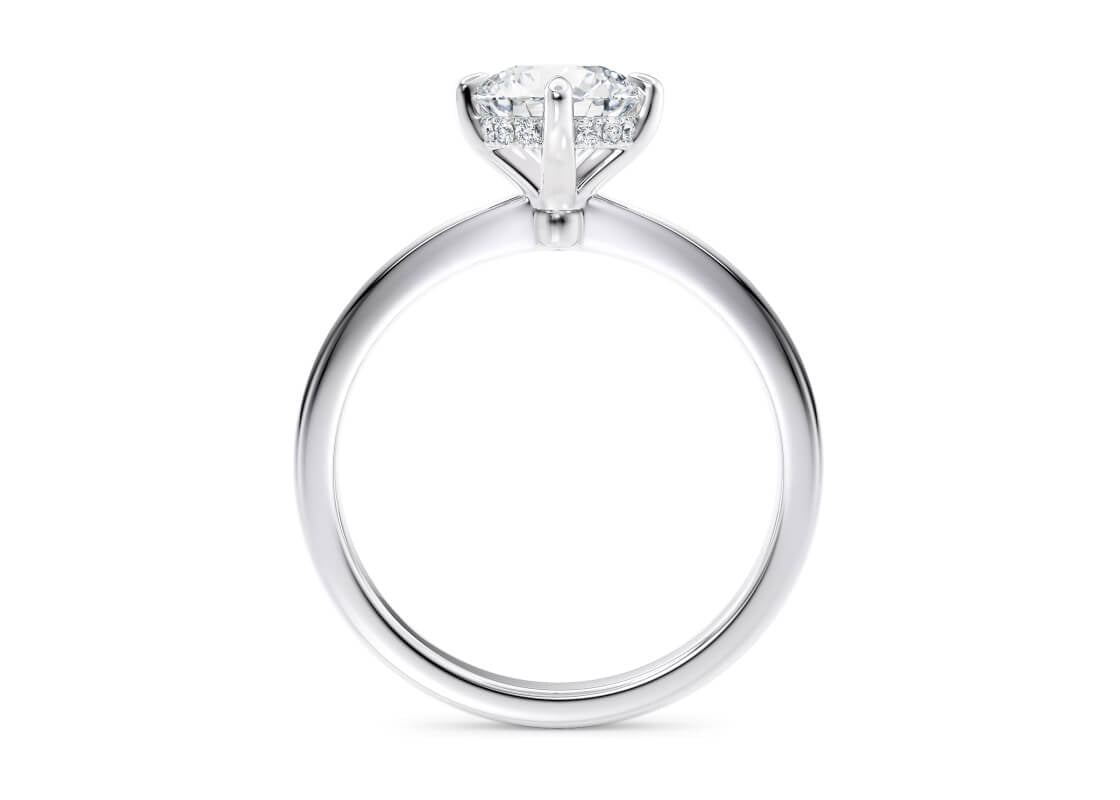 Starlight Compass Solitaire Platinum Round Engagement Ring