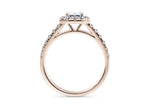 Medici Halo Rose Gold 18k Emerald Engagement Ring