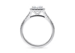 Battersea Halo Platinum Princess Engagement Ring