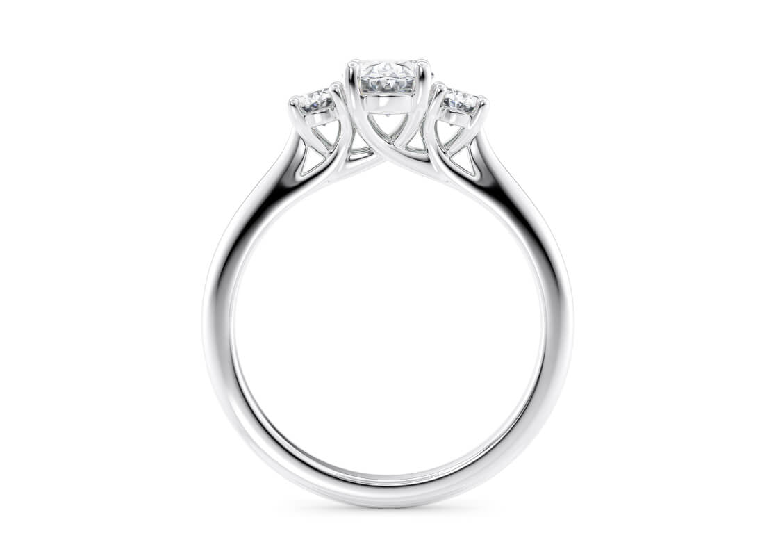 Venice Trilogy White Gold 18k Oval Engagement Ring