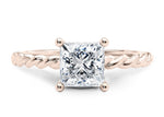 Ascot Solitaire Rose Gold 18k Princess Engagement Ring