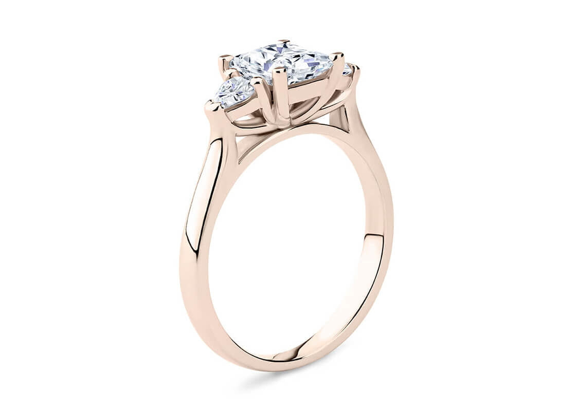 Barcelona Trilogy Rose Gold 18k Princess Engagement Ring