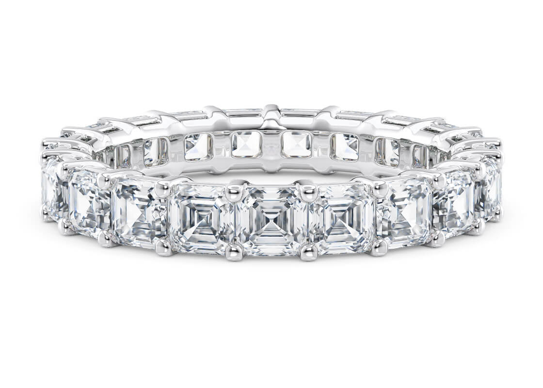 Regent Asscher Full Set White Gold 18k Natural Eternity Ring