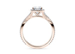 Bellatrix Halo Rose Gold 18k Cushion Engagement Ring