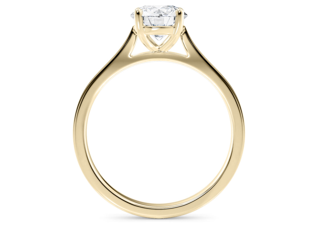 Contour Solitaire Yellow Gold 18k Round Engagement Ring