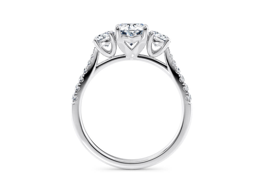 Lisbon Trilogy Platinum Oval Engagement Ring