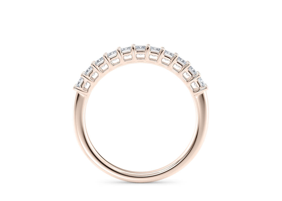 Regent Emerald Half Set Rose Gold 18k Natural Eternity Ring