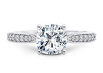 Victoria Diamond Band Platinum Cushion Engagement Ring