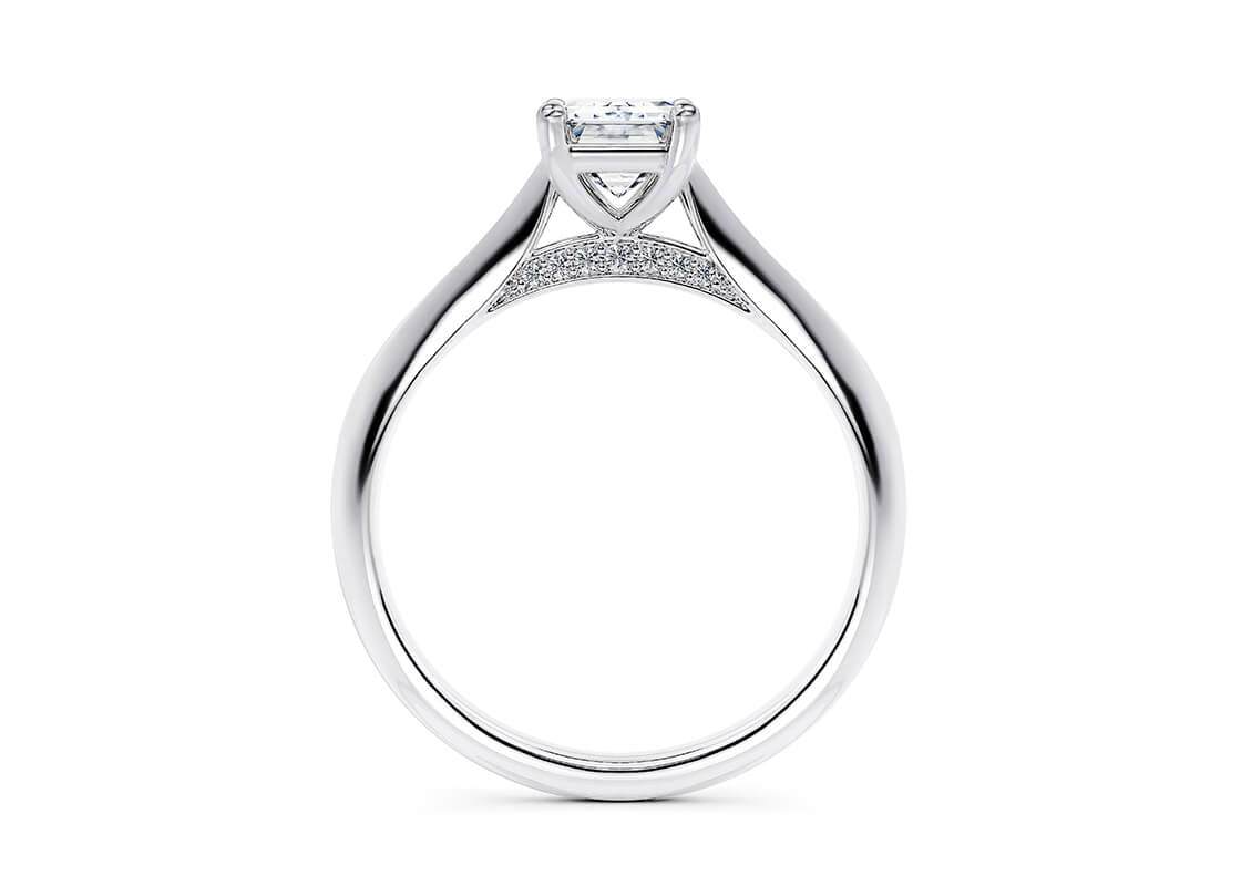 Iris Solitaire Platinum Emerald Engagement Ring