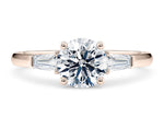 Alexandria Trilogy Rose Gold 18k Round Engagement Ring