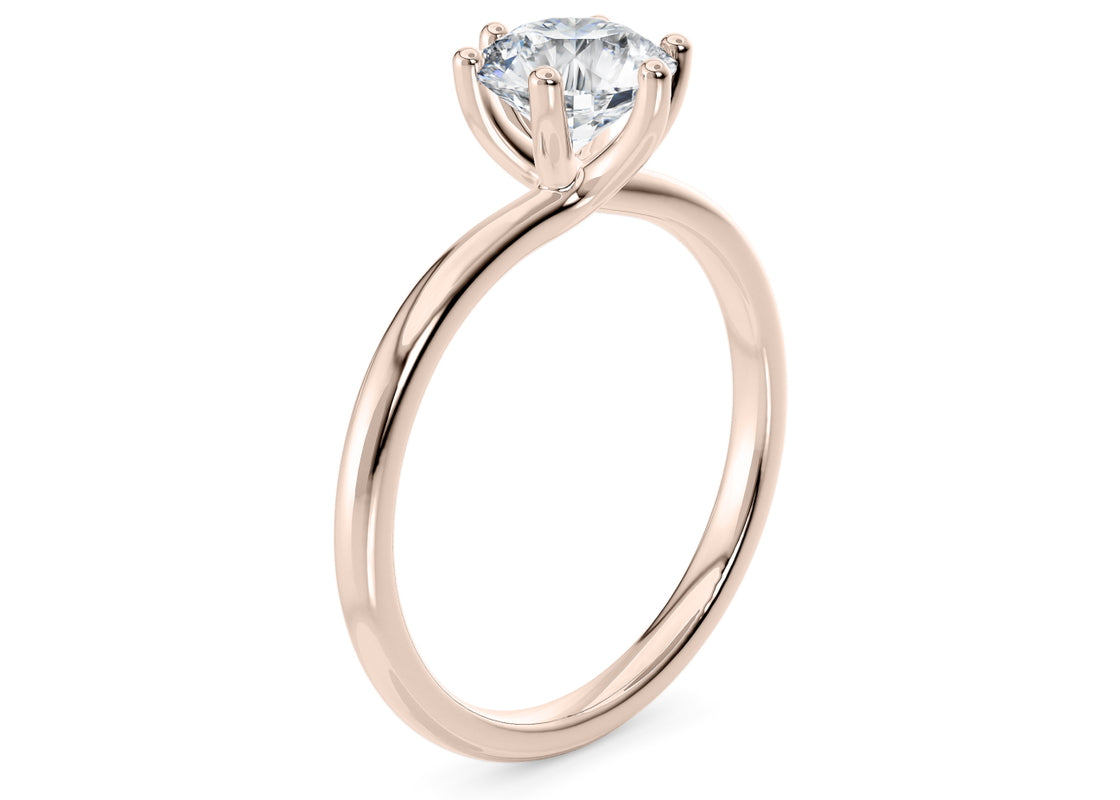 Zeta Solitaire Rose Gold 18k Round Engagement Ring