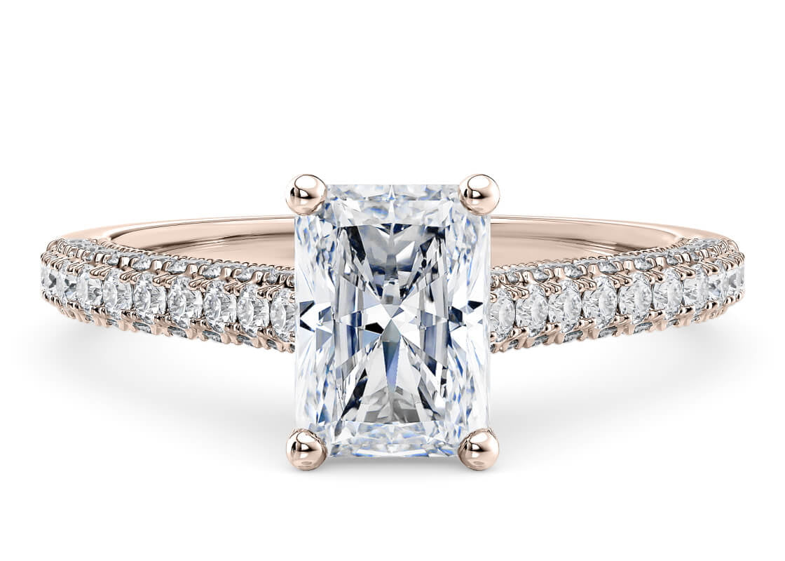 Bloomsbury Vintage Rose Gold 18k Radiant Engagement Ring