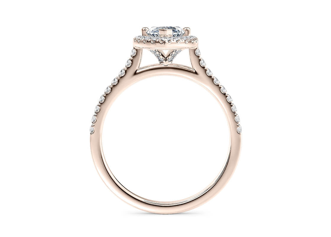 Aphrodite Halo Rose Gold 18k Marquise Engagement Ring