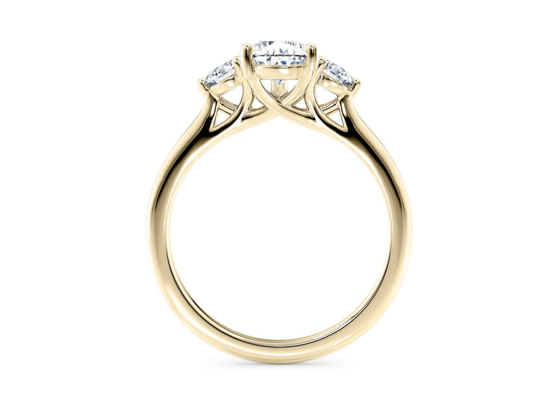 Valencia Trilogy Yellow Gold 18k Pear Engagement Ring
