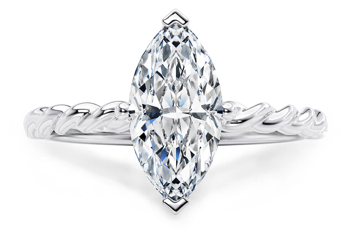 Ascot Solitaire Platinum Marquise Engagement Ring