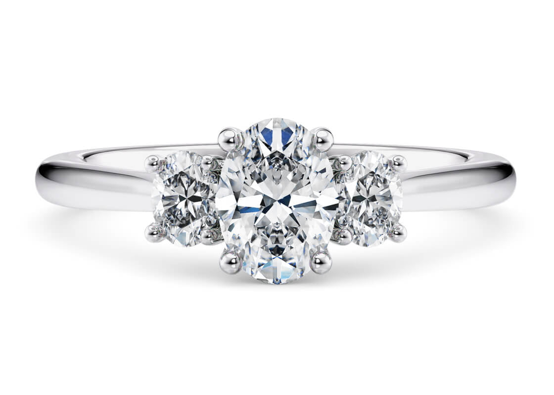 Venice Trilogy Platinum Oval Engagement Ring