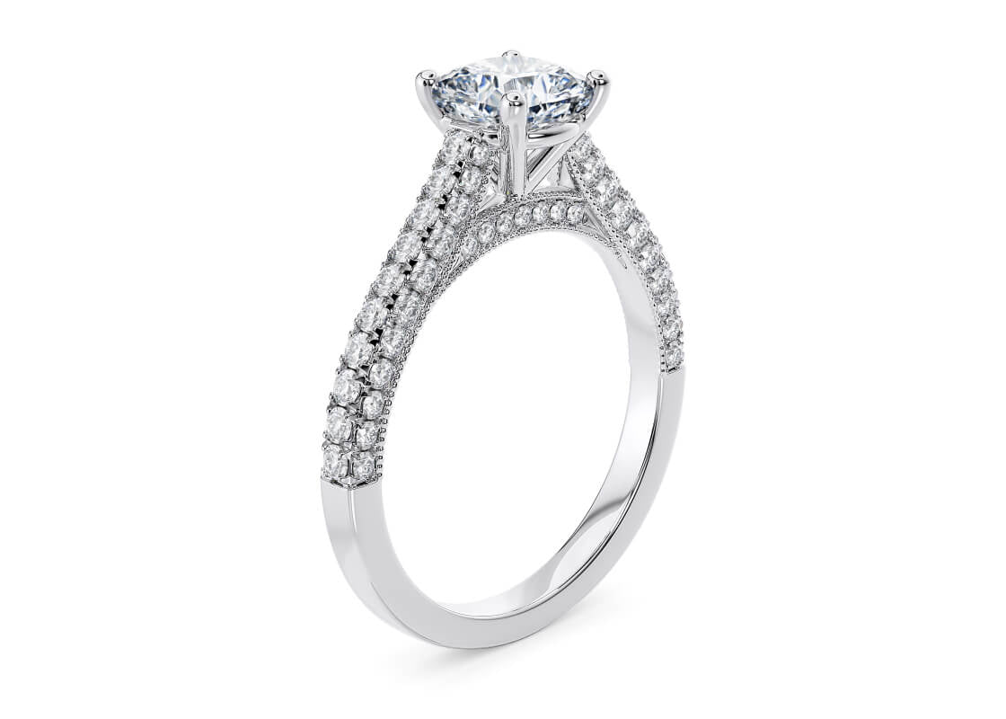 Bloomsbury Vintage Platinum Cushion Engagement Ring