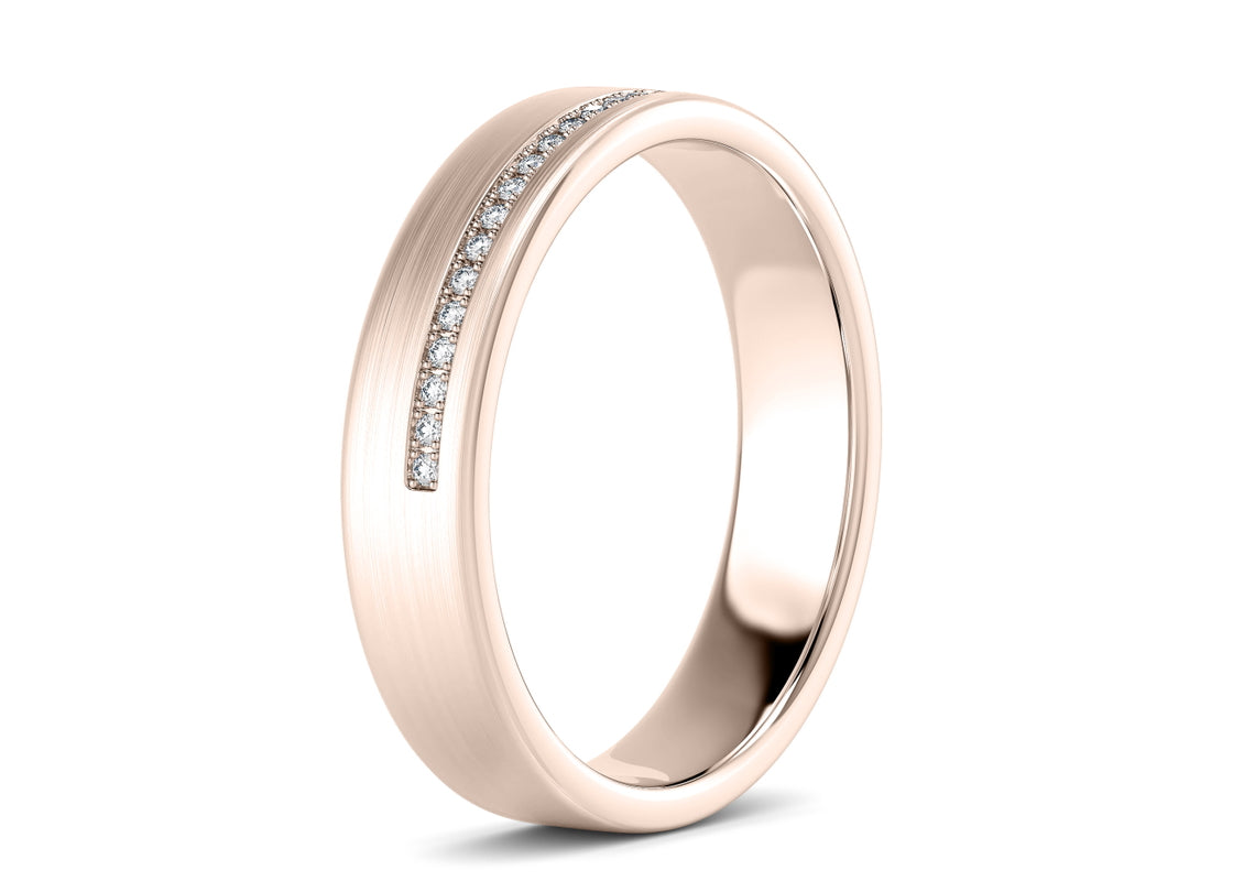 Andreas Brushed  Rose Gold 18k Lab Grown Wedding Band