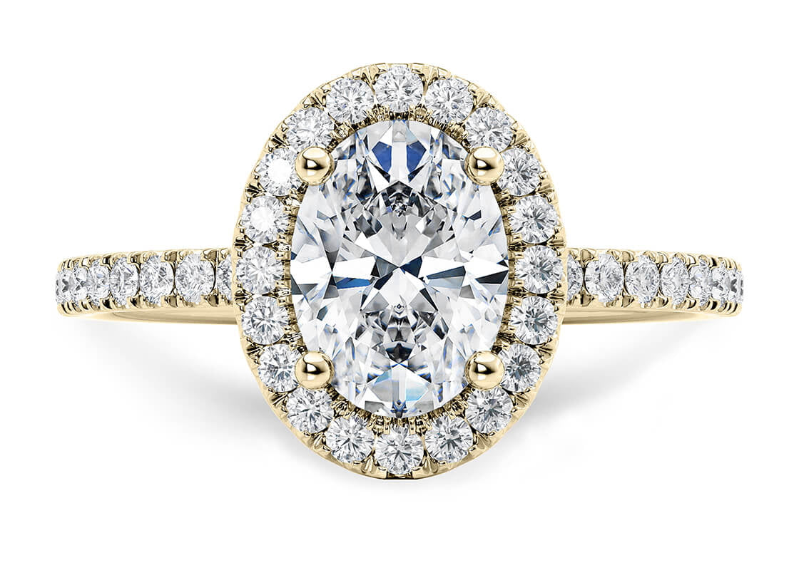 Isabella Halo Yellow Gold 18k Oval Engagement Ring